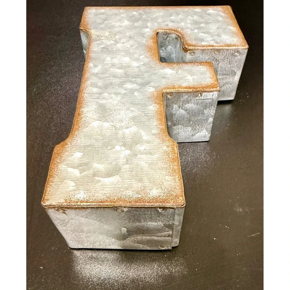 Hobby Lobby Galvanized Metal Wall Letter F Small Silver Industrial Rustic